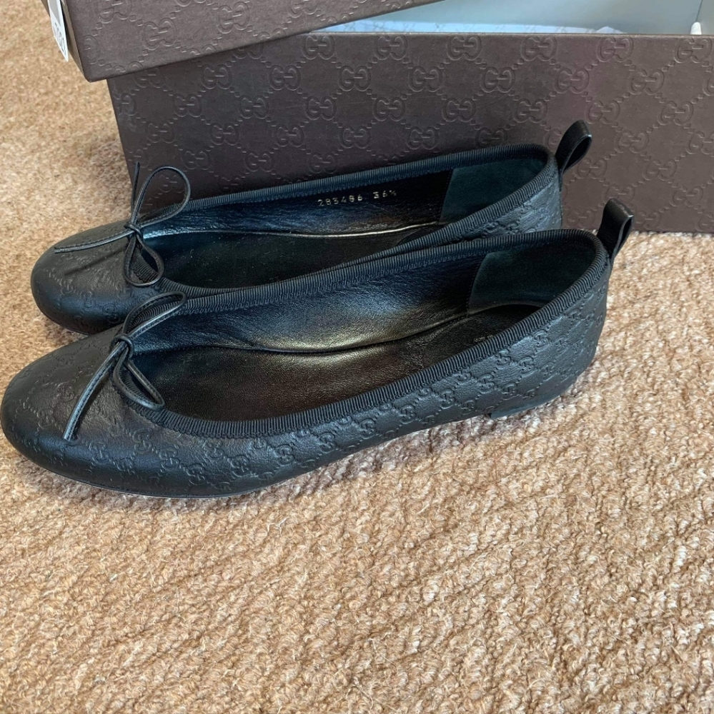 Flat Black Gucci Shoe